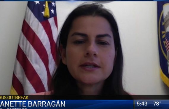 Screenshot of Congresswoman Barragan during NBC interview